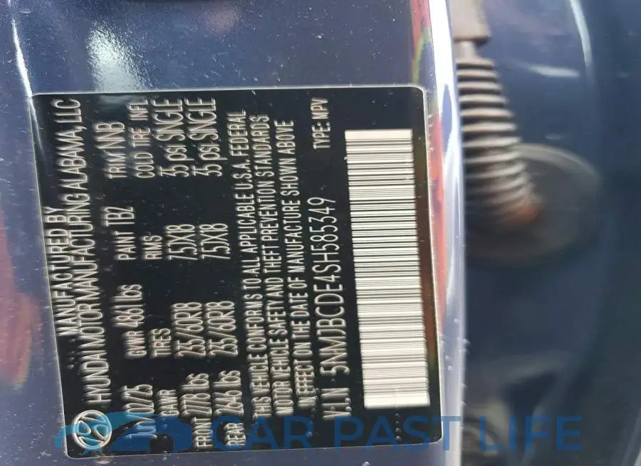 5NMJBCDE4SH585349# 13