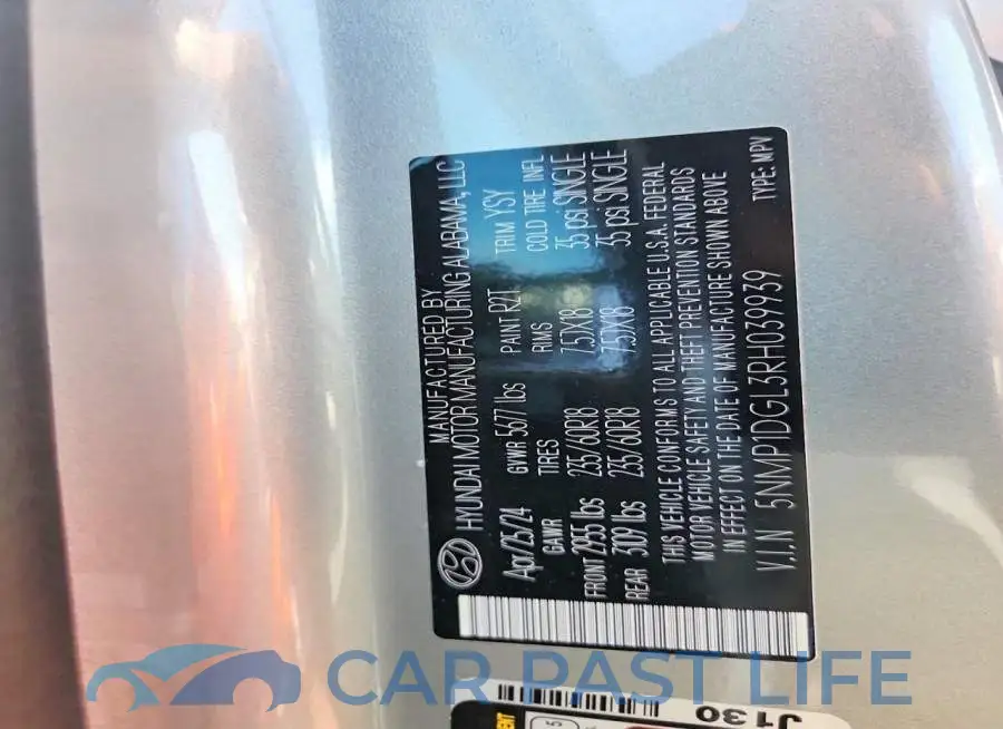 5NMP1DGL3RH039939# 14