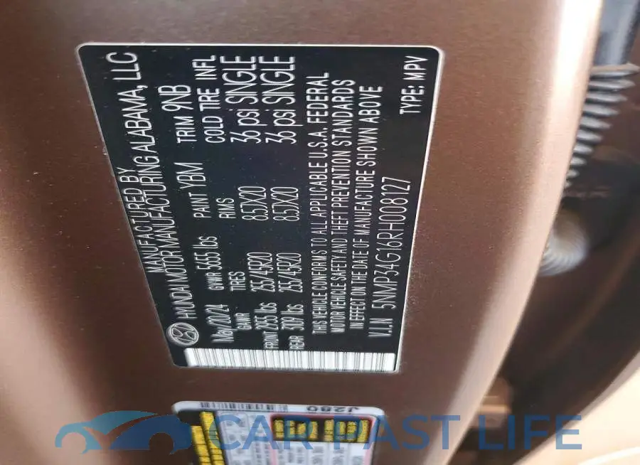 5NMP34G16RH008127# 12