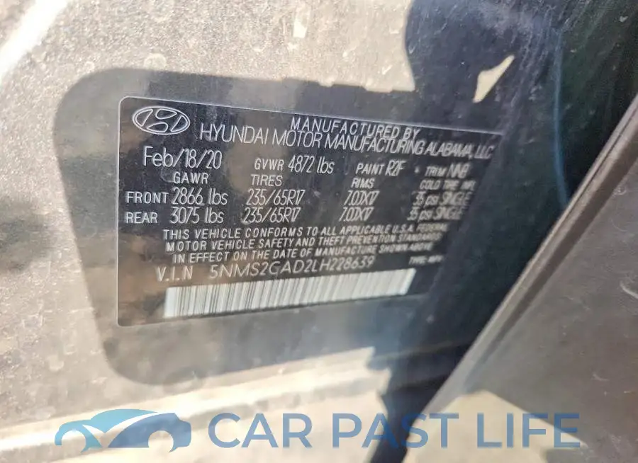 5NMS2CAD2LH228639# 12