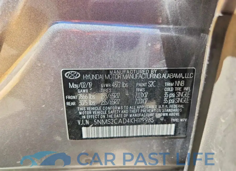 5NMS2CAD4KH119985# 13