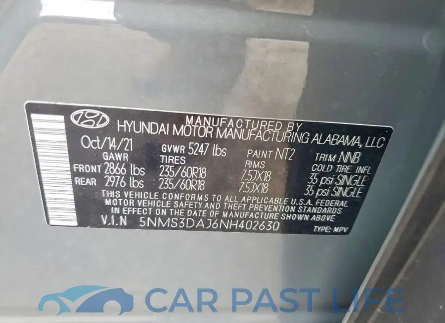 5NMS3DAJ6NH402630# 12