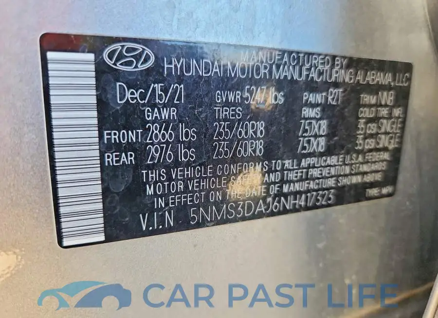 5NMS3DAJ6NH417323# 13