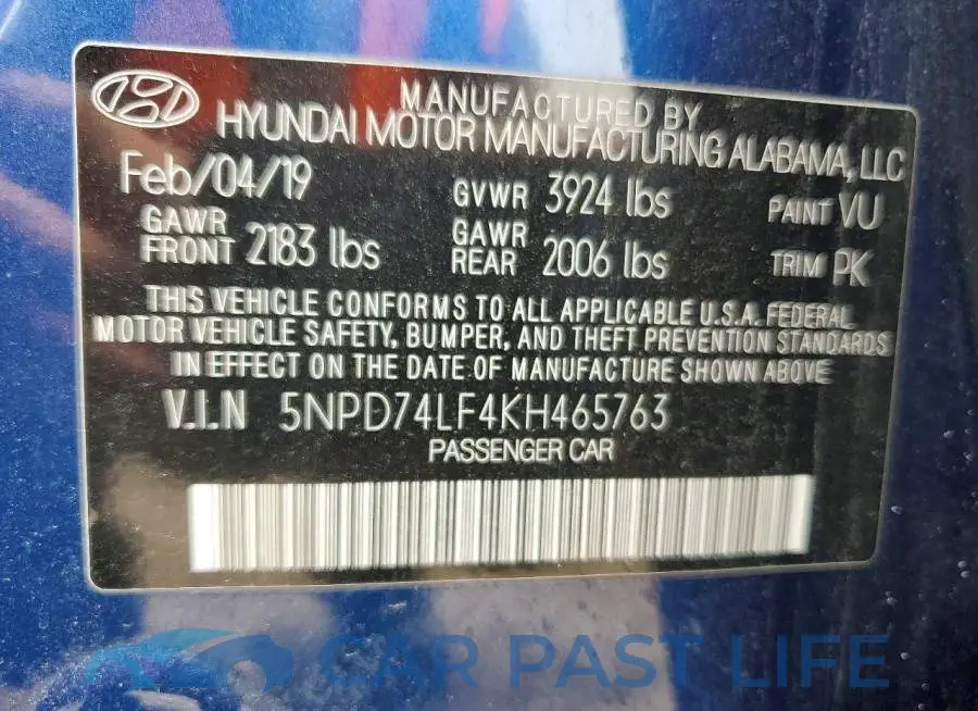 5NPD74LF4KH465763# 13