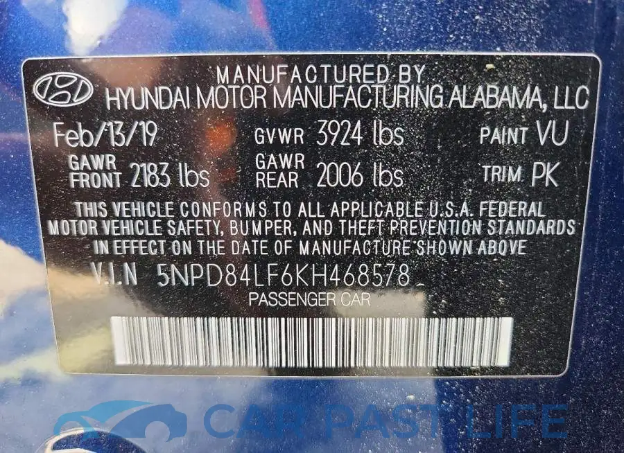 5NPD84LF6KH468578# 13
