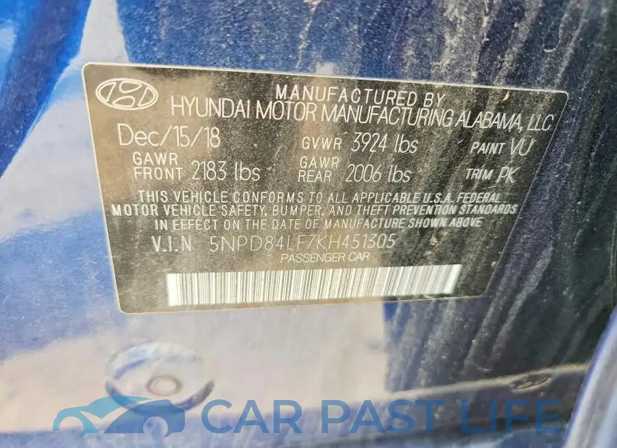 5NPD84LF7KH451305# 12