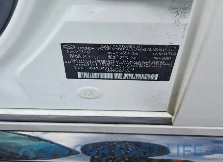 5NPEJ4J24LH002724# 12