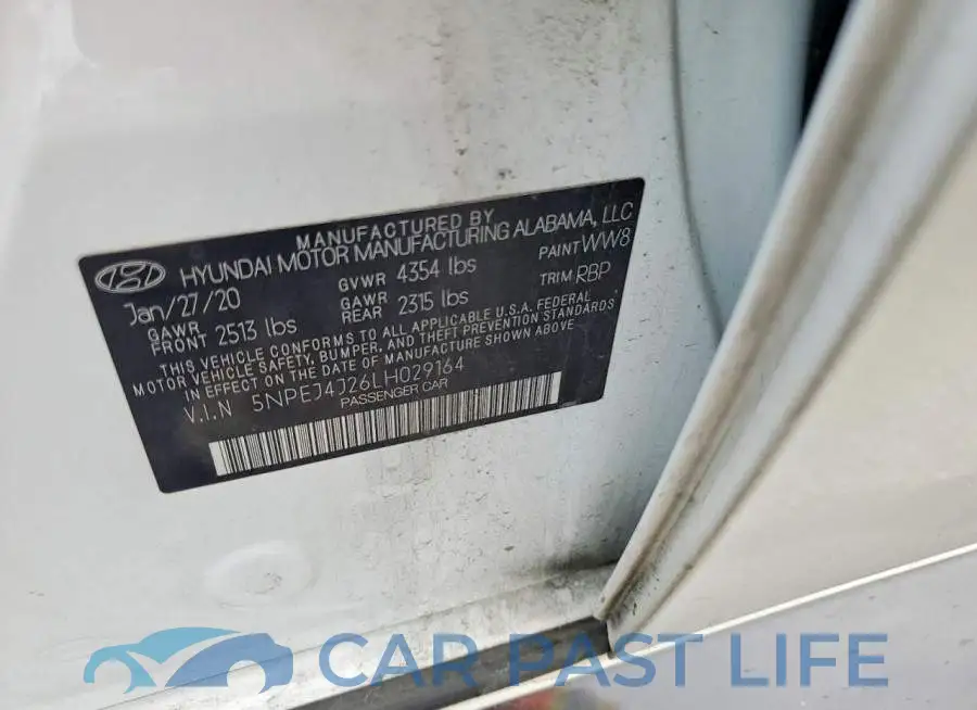 5NPEJ4J26LH029164# 12