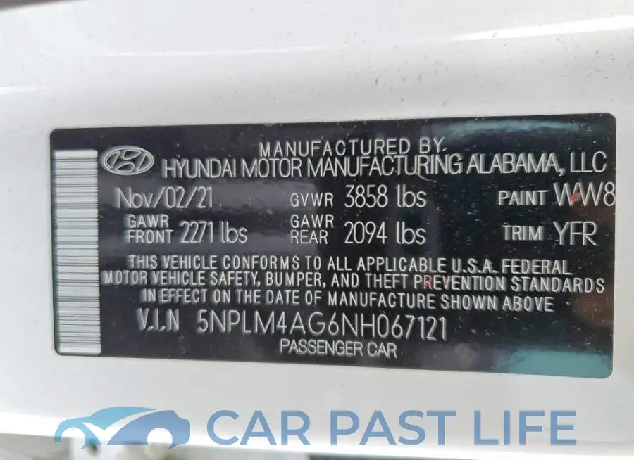 5NPLM4AG6NH067121# 12