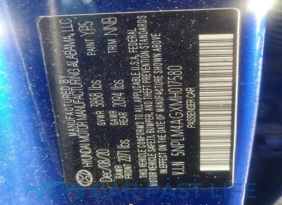 5NPLM4AGXMH017580# 13