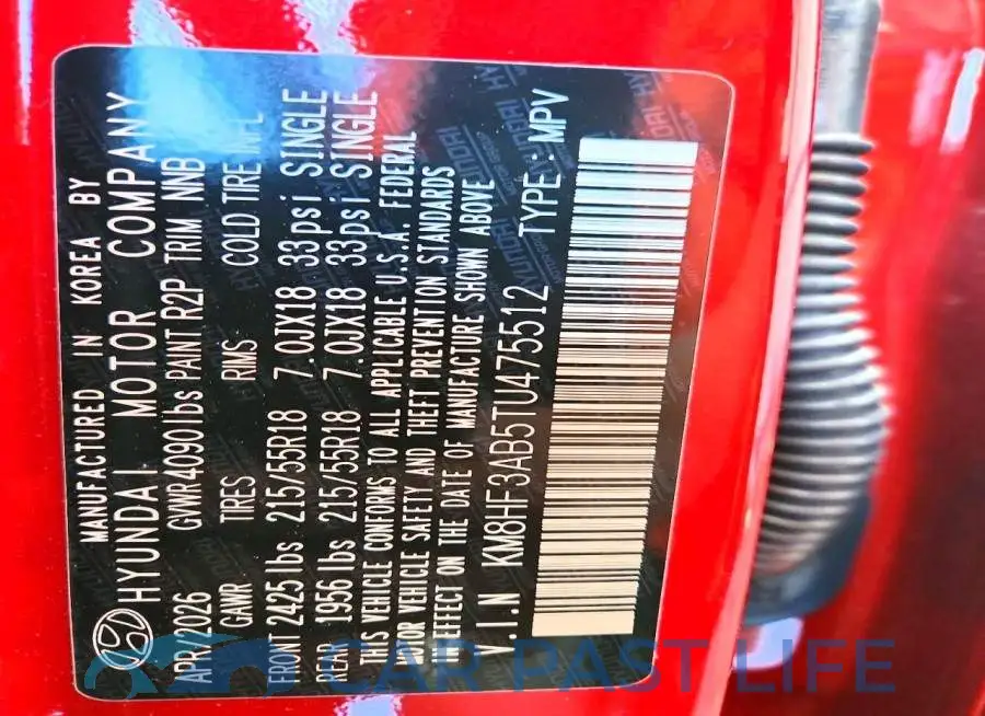 KM8HF3AB5TU475512# 14