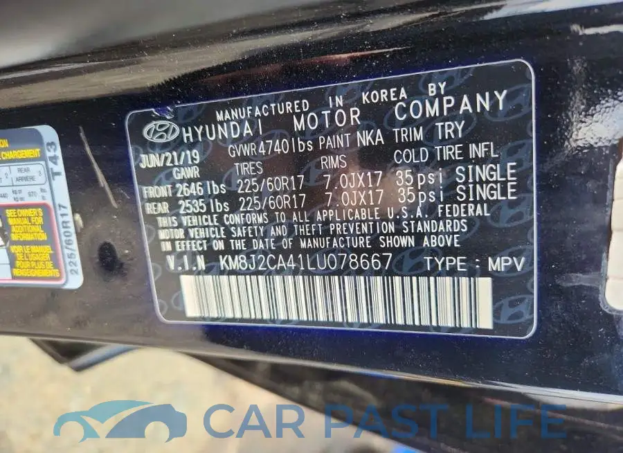 KM8J2CA41LU078667# 13