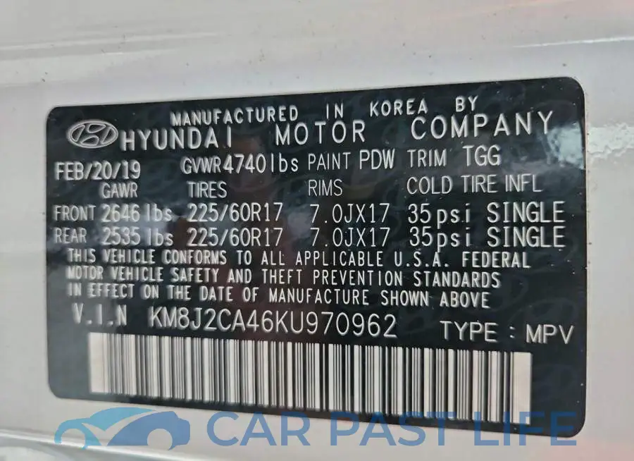 KM8J2CA46KU970962# 13