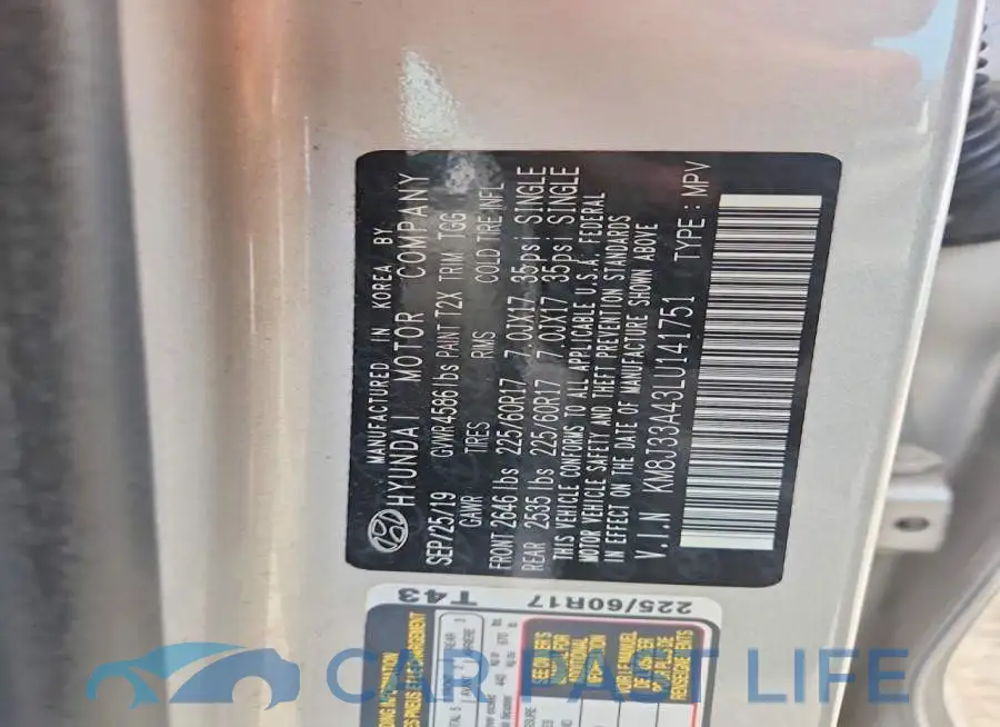 KM8J33A43LU141751# 13