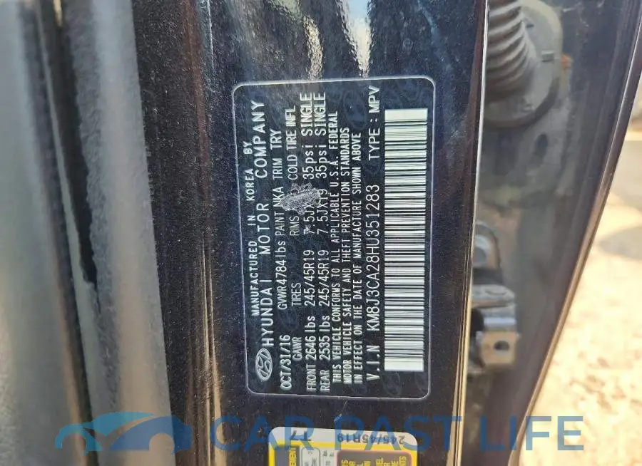 KM8J3CA28HU351283# 12