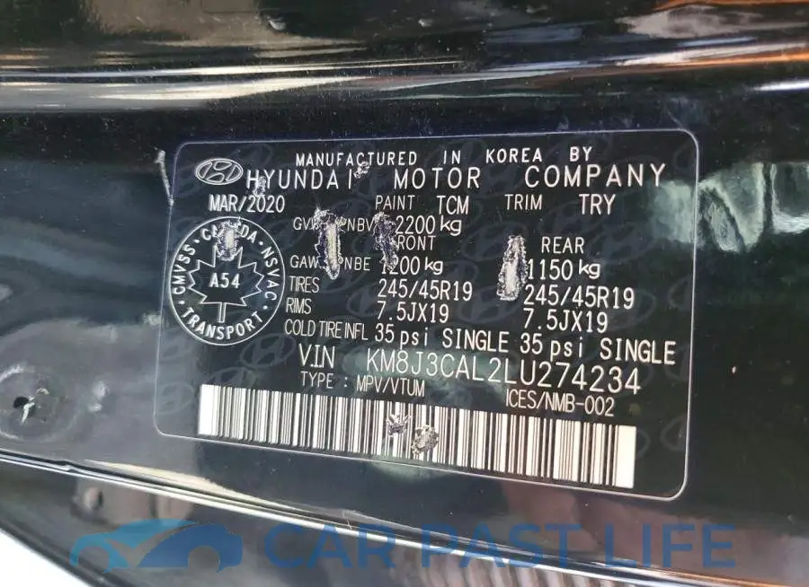 KM8J3CAL2LU274234# 13