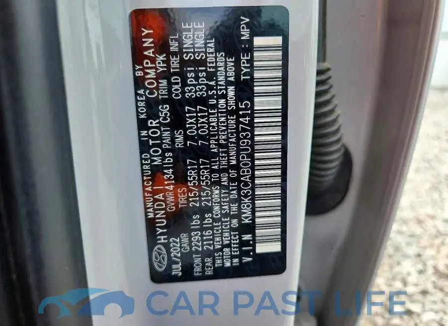 KM8K3CAB0PU937415# 12