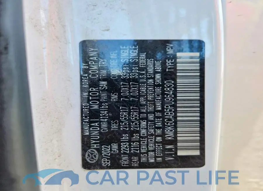 KM8K6CAB5PU964830# 13