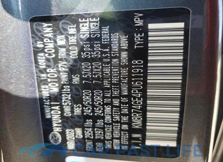 KM8R74GE4PU611918# 14