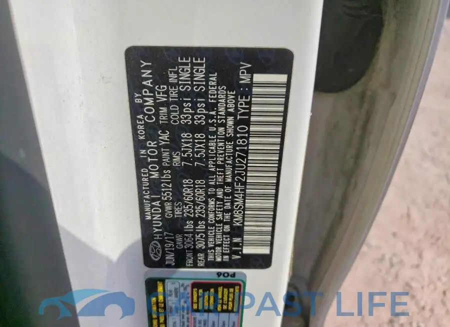 KM8SM4HF2JU271810# 12