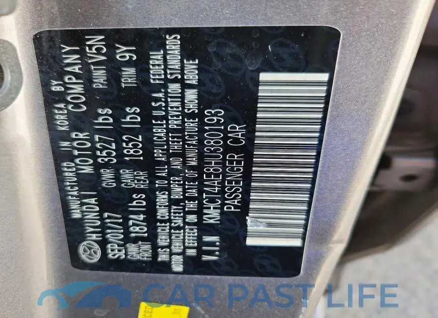 KMHCT4AE8HU380193# 12