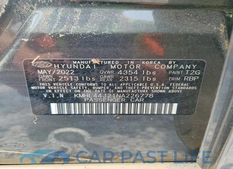 KMHL44J21NA226778# 12