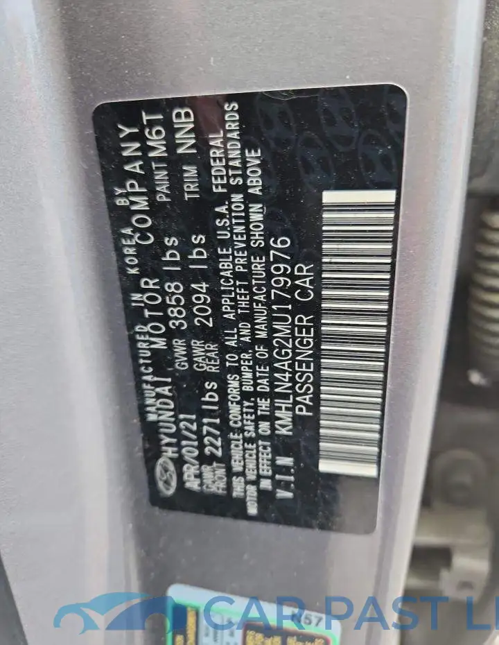 KMHLN4AG2MU179976# 13