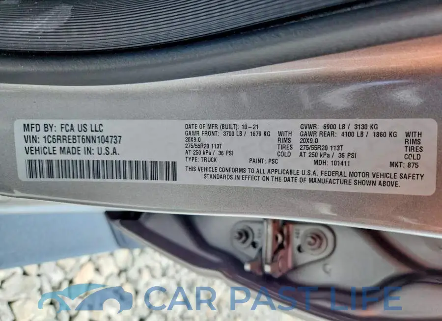 1C6RREBT6NN104737# 12