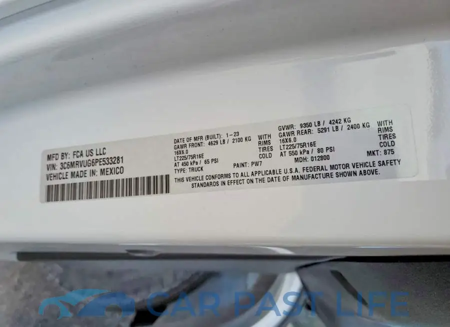 3C6MRVUG6PE533281# 12