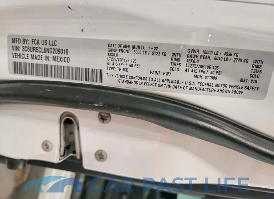 3C6UR5CL6NG209019# 12