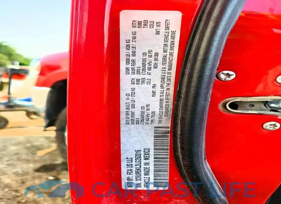 3C6UR5KL3LG262016# 12