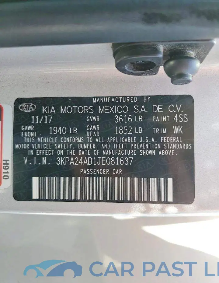 3KPA24AB1JE081637# 12