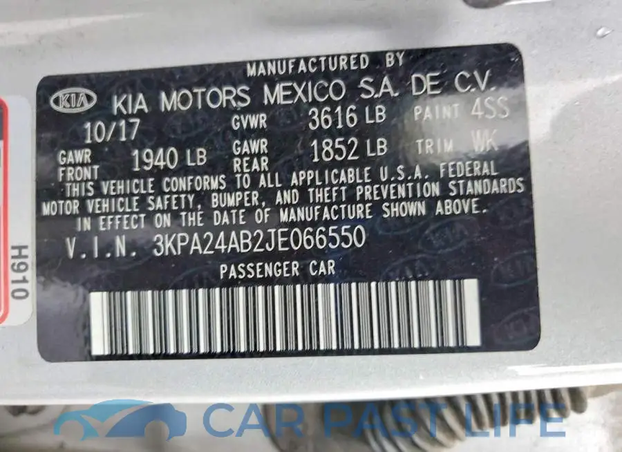 3KPA24AB2JE066550# 12