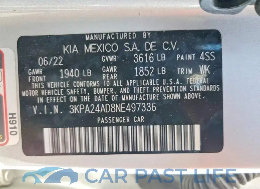 3KPA24AD8NE497336# 12