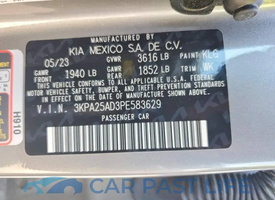 3KPA25AD3PE583629# 13