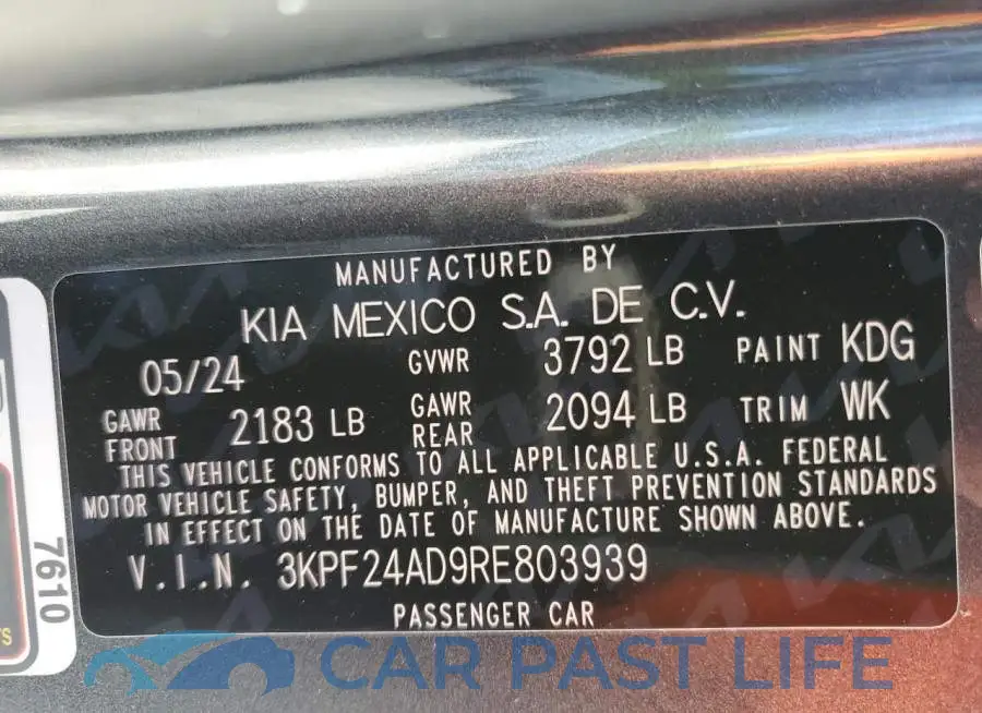 3KPF24AD9RE803939# 12