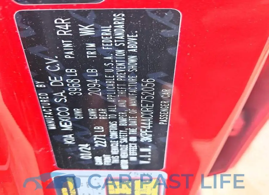 3KPF44AC0RE752056# 12