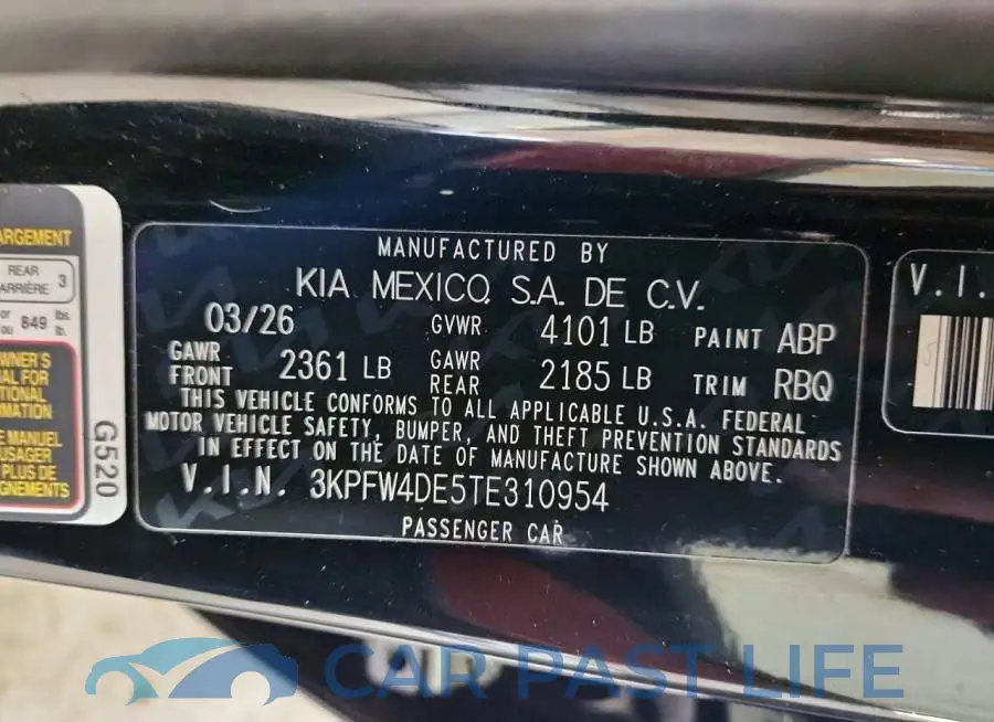3KPFW4DE5TE310954# 12