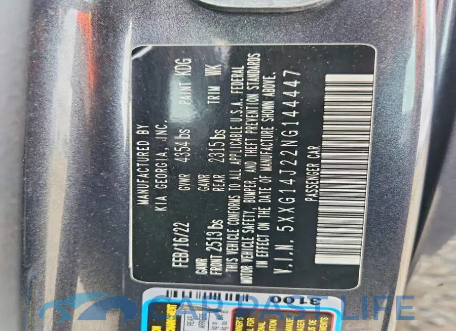 5XXG14J22NG144447# 13