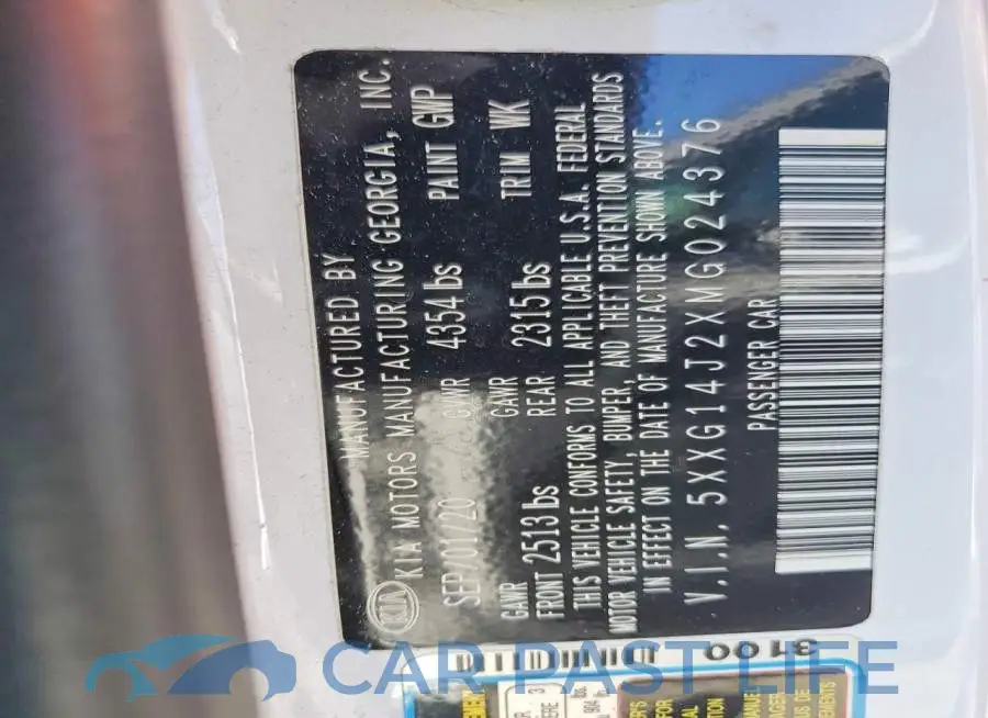 5XXG14J2XMG024376# 12