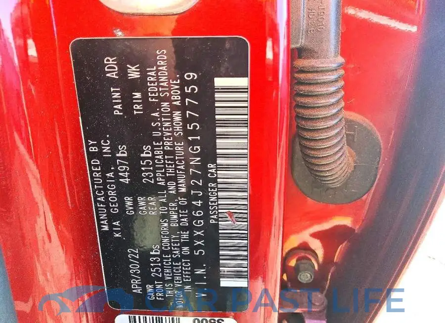 5XXG64J27NG157759# 12