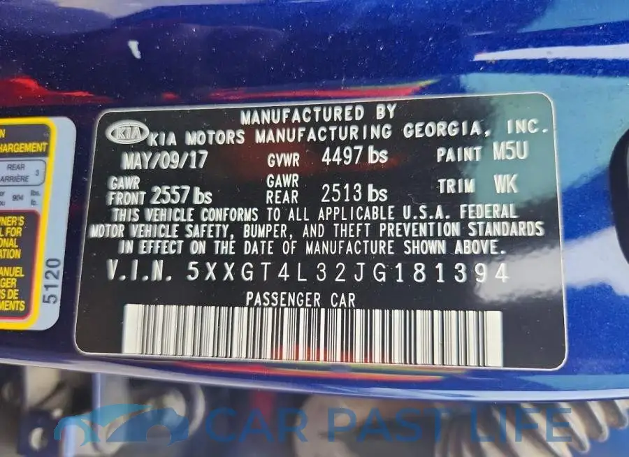 5XXGT4L32JG181394# 12