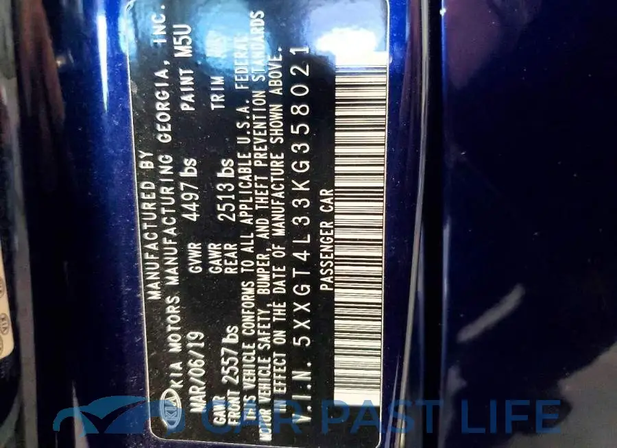 5XXGT4L33KG358021# 13