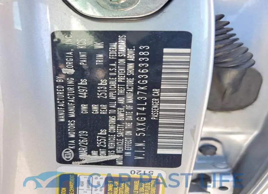 5XXGT4L37KG363383# 12