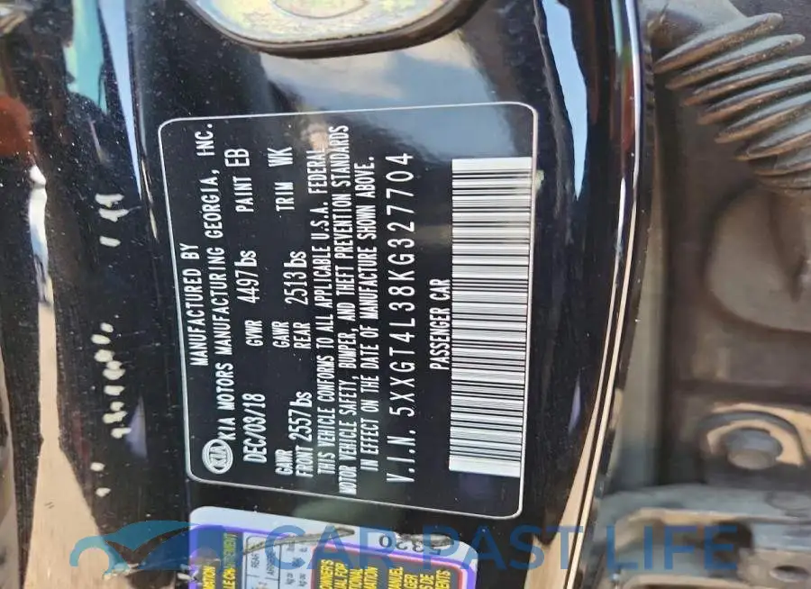 5XXGT4L38KG327704# 12