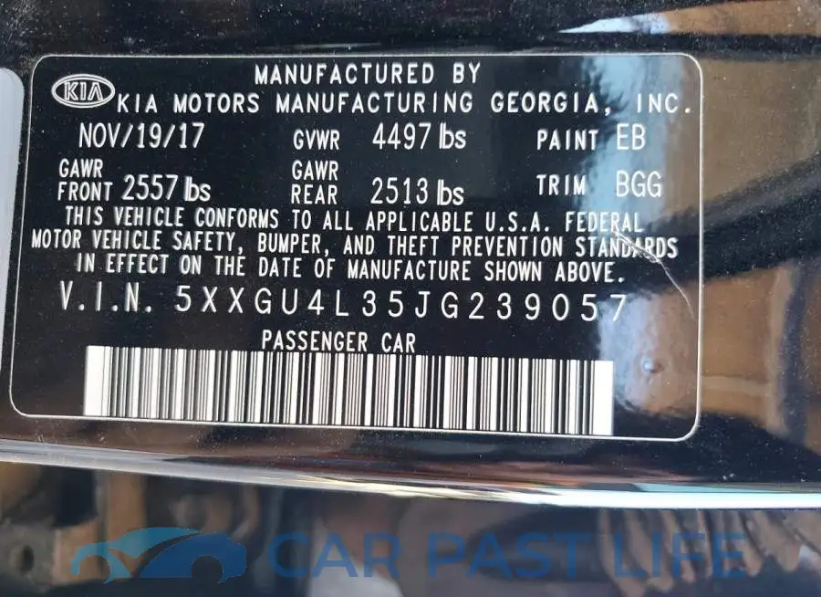 5XXGU4L35JG239057# 12