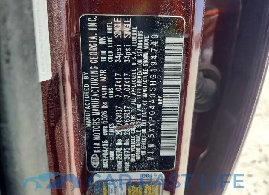 5XYPG4A35HG194749# 12