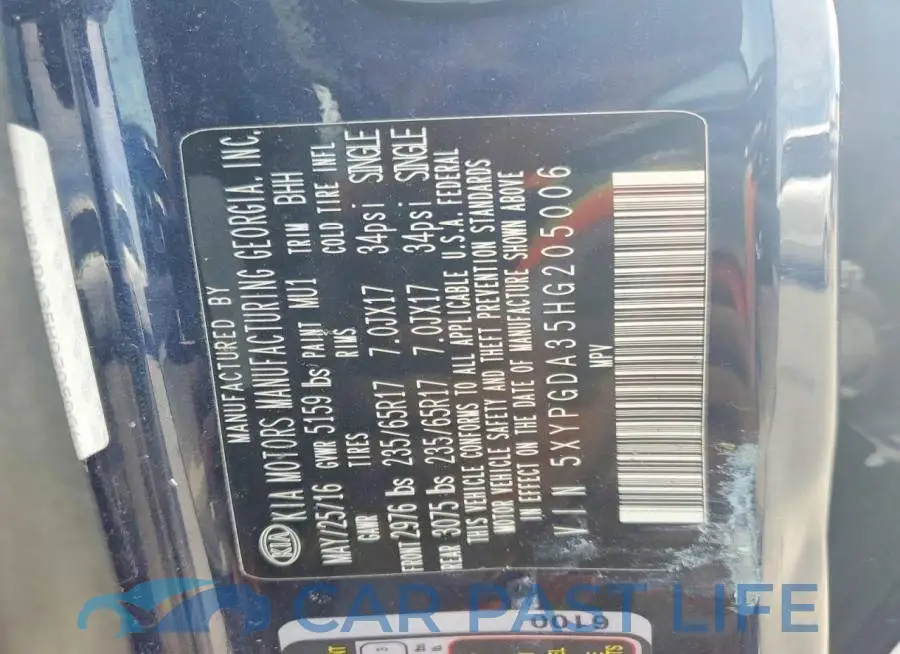 5XYPGDA35HG205006# 13