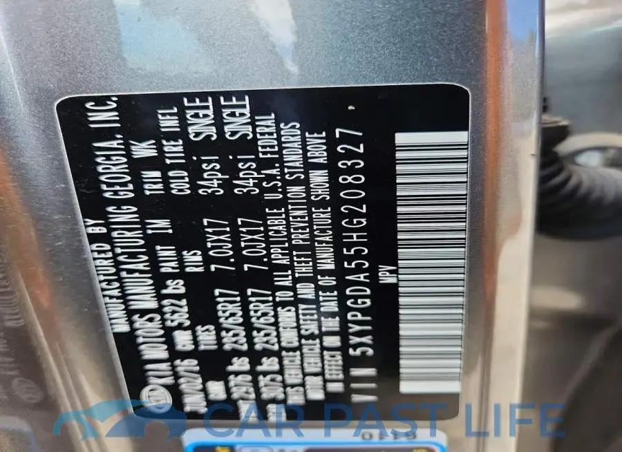 5XYPGDA55HG208327# 14