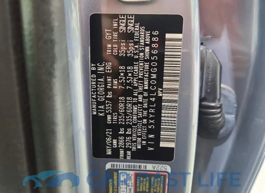 5XYRL4LC0MG056886# 13